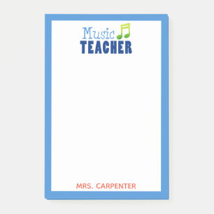 Music Teacher Personalised Post-it Notes