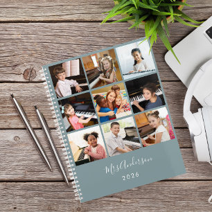 Music Teacher Photo Collage Custom Yearly Planner