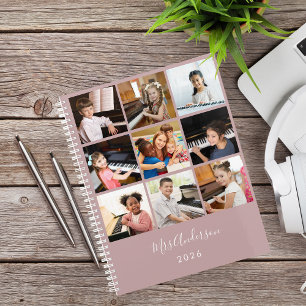 Music Teacher Photo Collage Custom Yearly  Planner