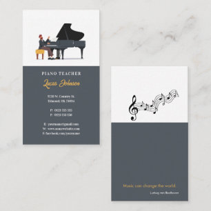 Music Teacher   Pianist Business Card