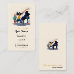 Music Teacher   Pianist Business Card