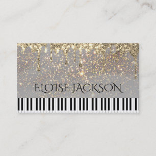 music teacher pianist elegant  business card