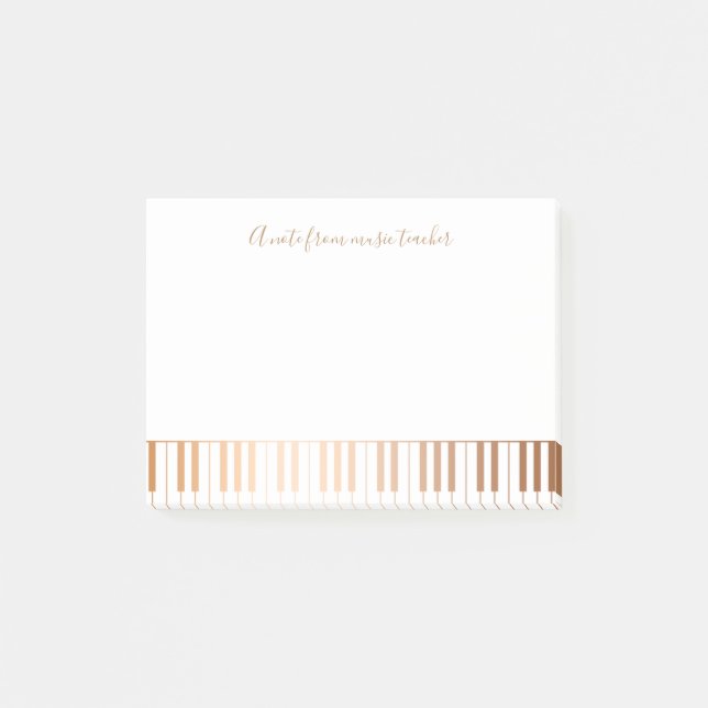 Music Teacher Pianist Gold Grand Piano Keys Post-it Notes (Front)