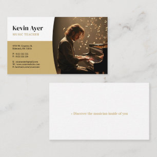 Music Teacher   Piano Business Card