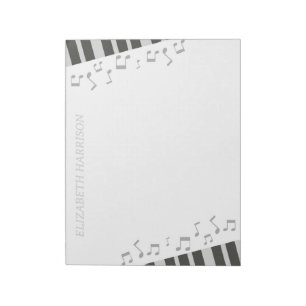 Music Teacher Piano Keyboard Music Notes Notepad
