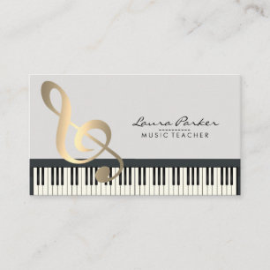 Music Teacher Piano Keyboard Musician Pianist Business Card