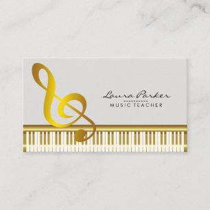 Music Teacher Piano Keyboard Musician Pianist Business Card