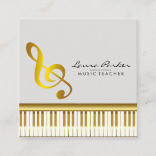 Music Teacher Piano Keyboard Musician Pianist Square Business Card
