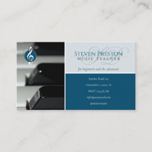 Music Teacher Piano Keys Business Card