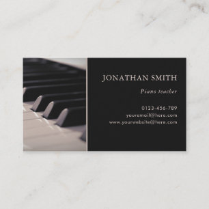 Music Teacher Piano Keys Professional Business Card