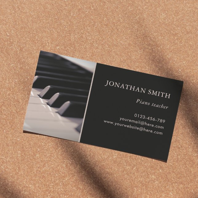Music Teacher Piano Keys Professional  Business Card (Creator Uploaded)