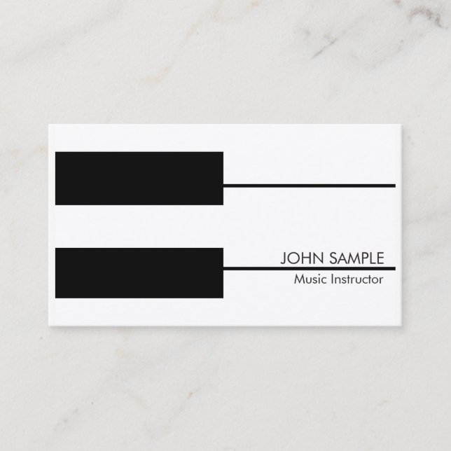 Music Teacher Piano Lessons Instructor Business Card (Front)