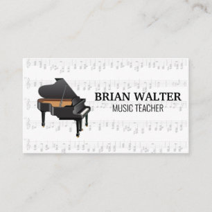 Music Teacher   Piano Logo   Pianist Business Card