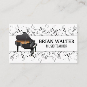 Music Teacher   Piano Logo   Pianist Business Card