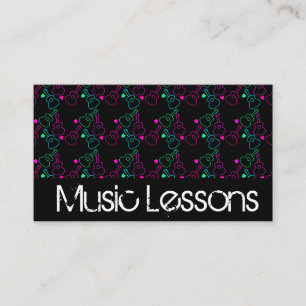 Music Teacher Piano Night Club DJ Guitar Business Card