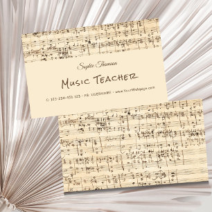 Music teacher private lessons business card