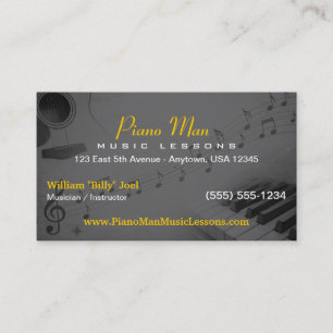 Music Teacher   Private Music Lessons  Business Card
