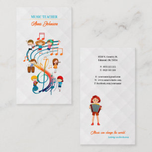 Music Teacher   Professional Business Card