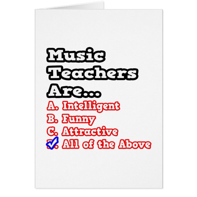 Music Teacher Quiz...Joke (Front)