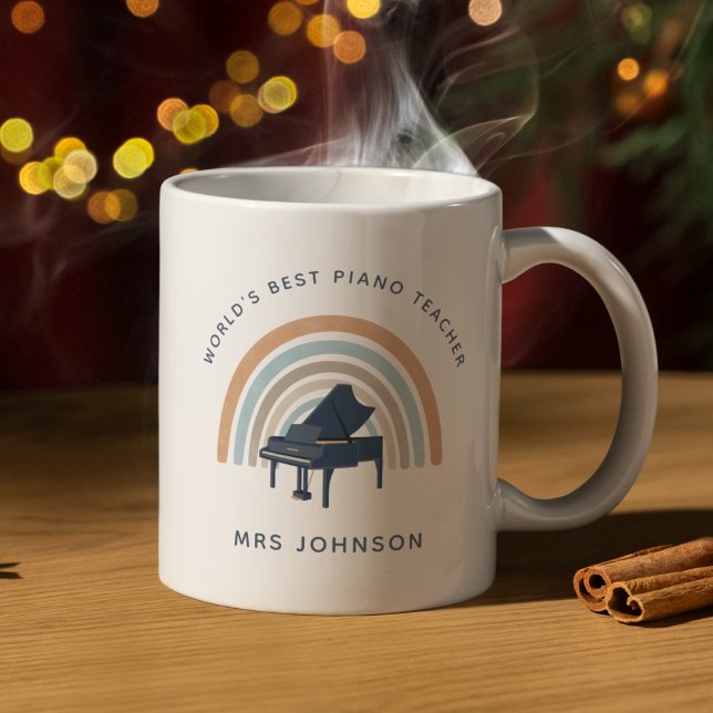 Music Teacher Rainbow Piano  Coffee Mug (Creator Uploaded)