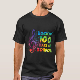Music Teacher -rockin 100 Days Of School Music Key T-Shirt