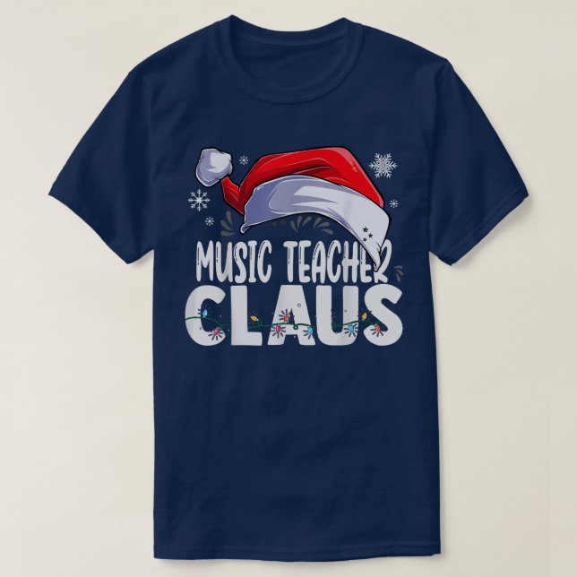 Music Teacher Santa Claus Christmas Matching Costu T-Shirt (Design Front)