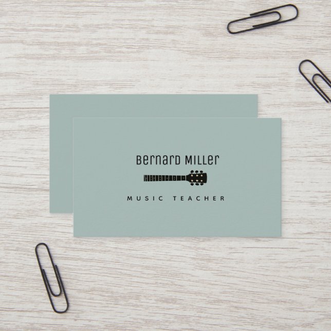 Music Teacher Simple and Minimalist Business Card (Front/Back In Situ)