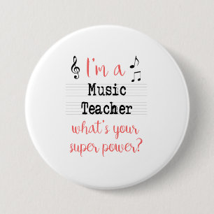 Music Teacher Super Power Pin