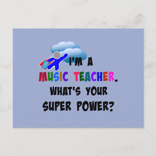 Music Teacher Superhero Postcard (Front)
