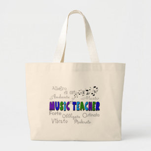 Music Teacher Terminology Design Large Tote Bag