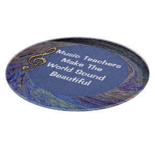 Music Teacher Thank You Blue Spiral Appreciation Cutting Board