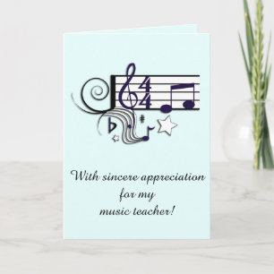Music Teacher Thank You Card