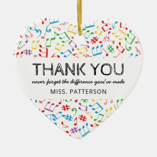 Music Teacher Thank You Christmas Ceramic Tree Decoration