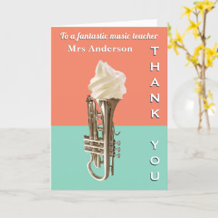Music Teacher Thank You Funny Ice Cream Cornet Card