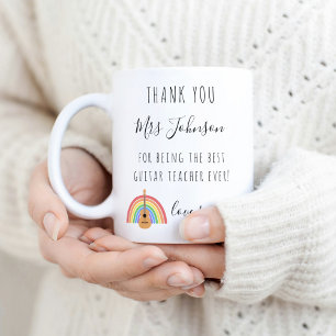 Music Teacher Thank You Gift Rainbow Guitar  Coffee Mug
