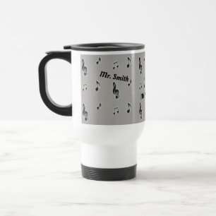 Music Teacher Thank You Musical Notes Appreciation Travel Mug