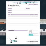 Music Teacher Theme Order Form/Invoice Notepad<br><div class="desc">A blank invoice or order form notepad great for taking orders for any business. Can be used as a quote, invoice or order form pad for your retail business or even paper to feed through your printer. This one is music notes themed and is great for music teachers, piano teachers,...</div>