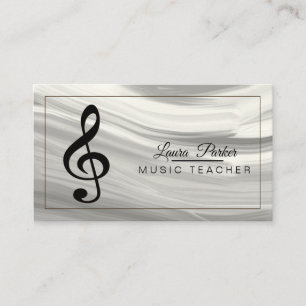Music Teacher Treble Note Watercolor Sound Waves Business Card