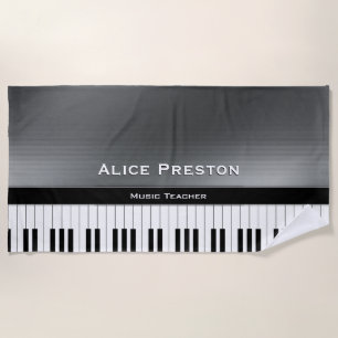 Music Teacher Unique Silver Beach Towel
