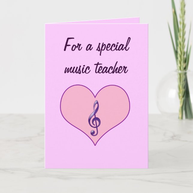 Music Teacher Valentine Holiday Card (Front)