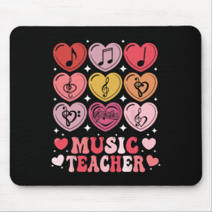 Music Teacher Valentine's Day Musical Notes Hearts Mouse Mat