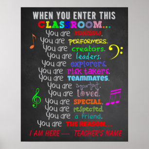 Music Teacher -When You Enter This Classroom Rules Poster