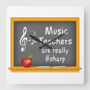 Music Teachers are Really # Sharp Square Wall Clock