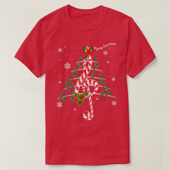 Music Teachers Merry Christmas Tree Treble Clef Mu T-Shirt