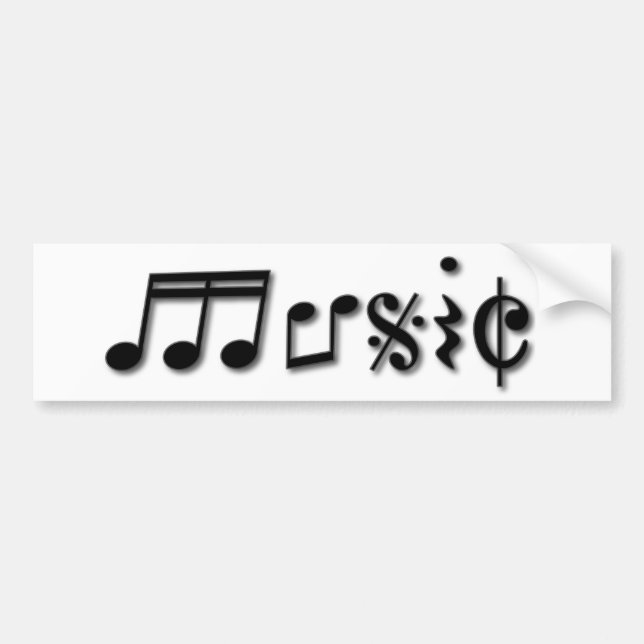 Music Text Design Bumper Sticker (Front)