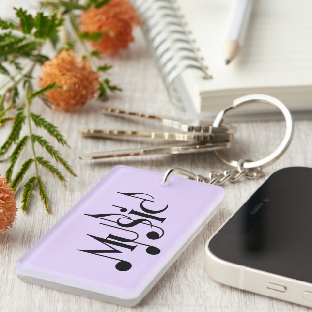 Music Text Key Ring (Front Right)