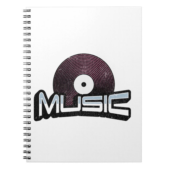 Music text with vinyl record notebook (Front)