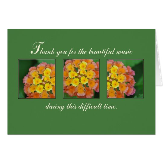 Music Thank You for Beautiful Funeral Service Card