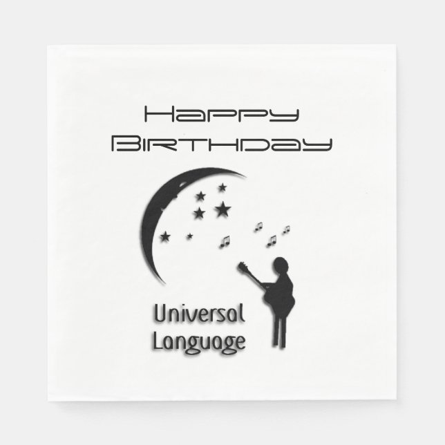 Music the Universal Language Birthday Napkin (Front)