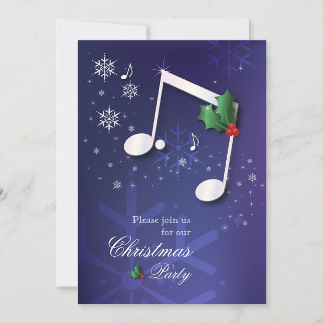 Music Theme Christmas Party Invitation (Front)